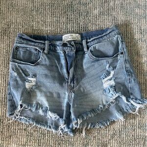 Abercrombie mid rise denim shorts